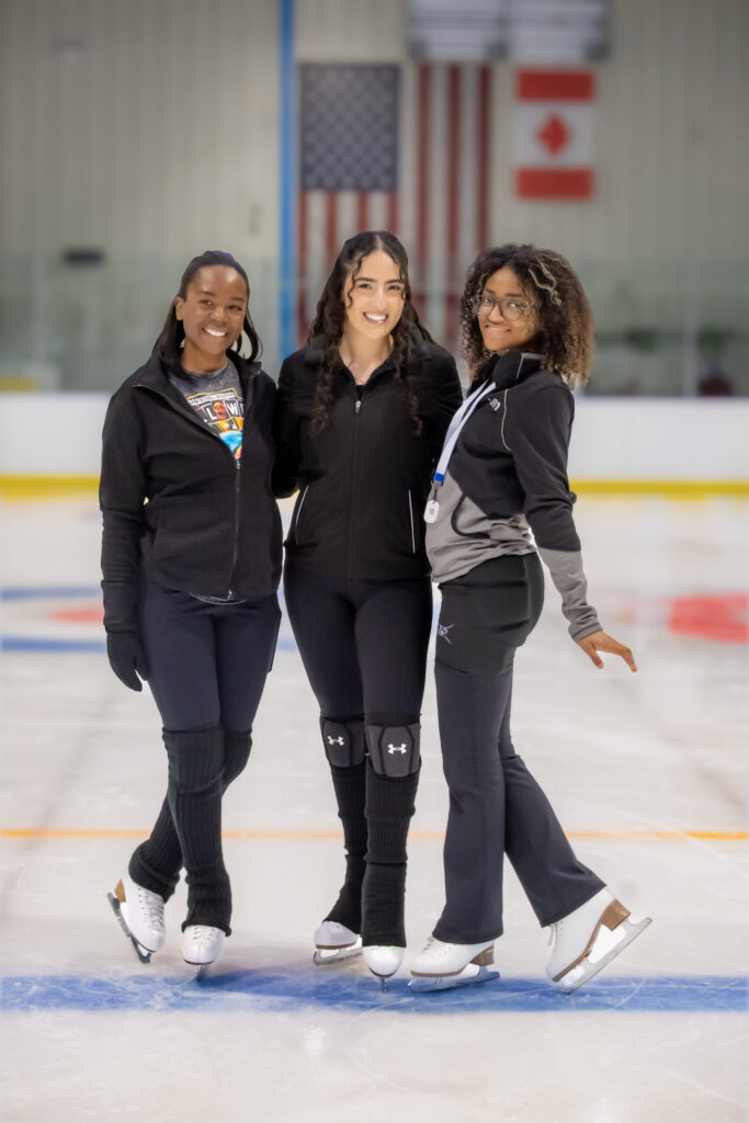 Teen and adult skaters enjoying skating classes at the ice factory.