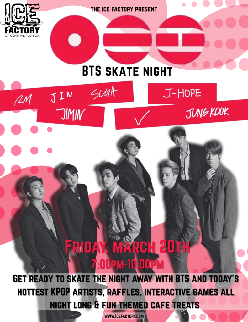 BTS skate night Fri. March 20 7pm-10pm